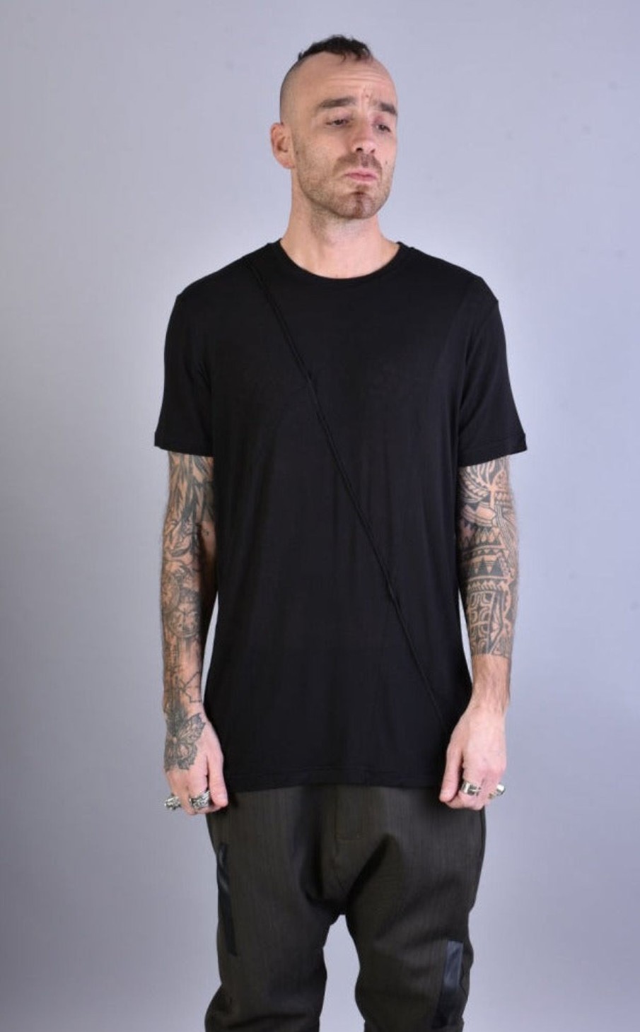 Men LA HAINE INSIDE US | A33J Lm075 Cashmere Viscose Regular T-Shirt Black