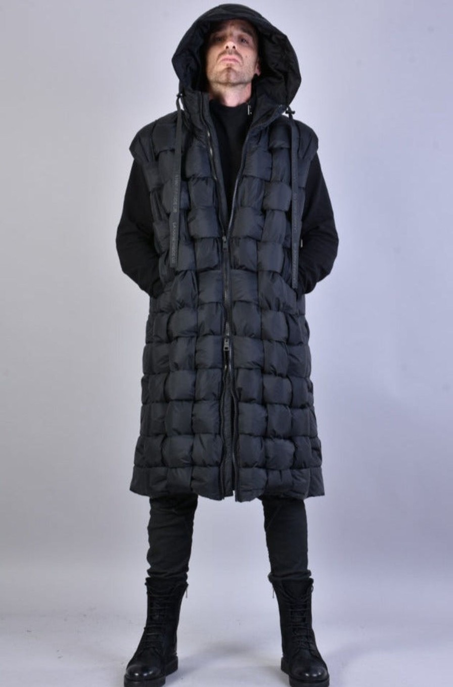 Men LA HAINE INSIDE US | A34P Lw54823 Sleeveless Braided Down Jacket Black