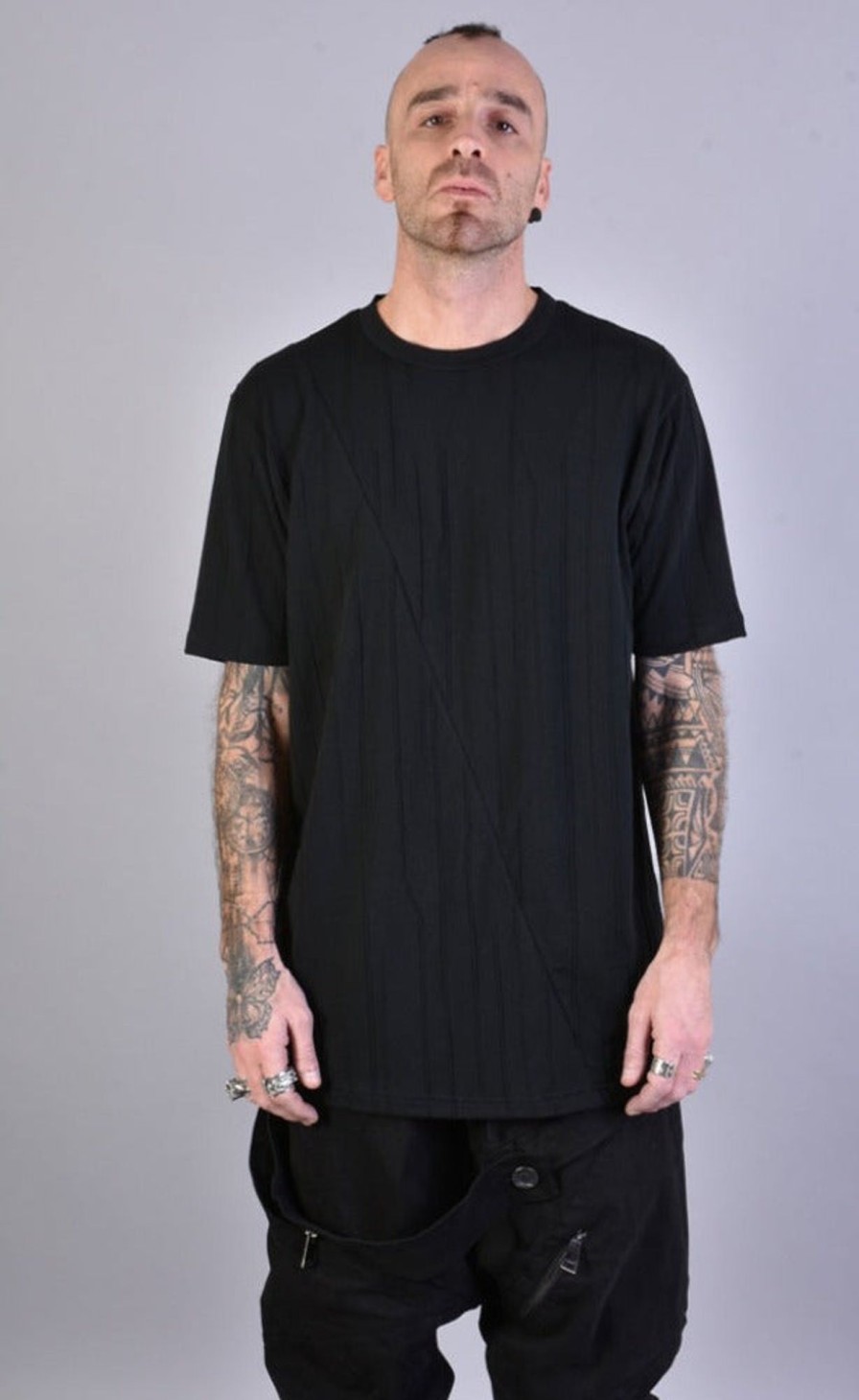 Men LA HAINE INSIDE US | A33M Lm042 Woven Viscose Jersey Regular T-Shirt Black