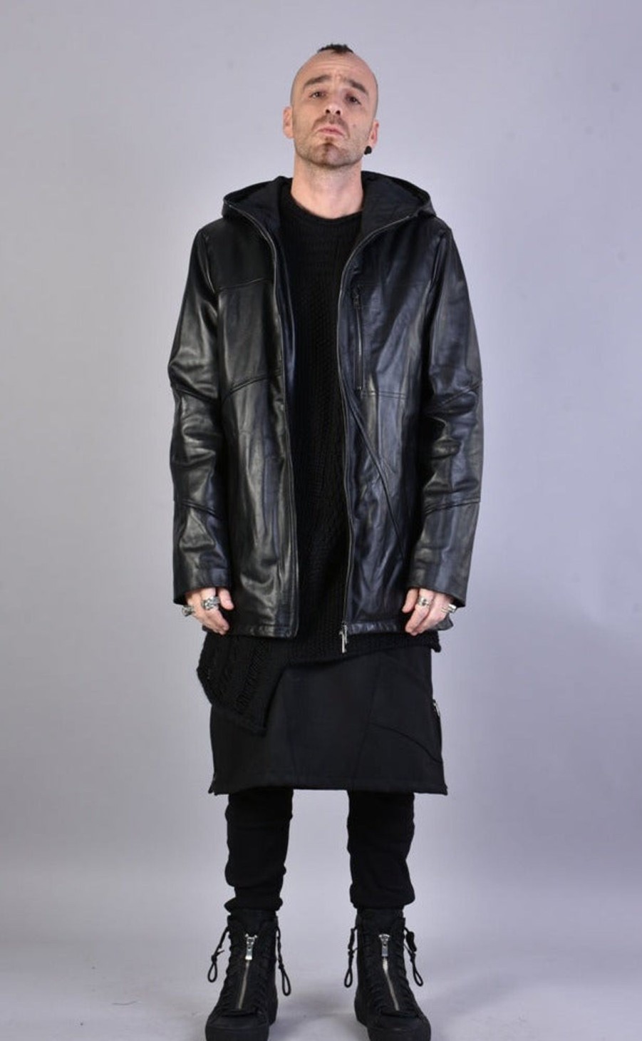 Men LA HAINE INSIDE US | A33B Lm005 Vegetable-Tanned Crumpled Leather Quilted Sport Jacket Black