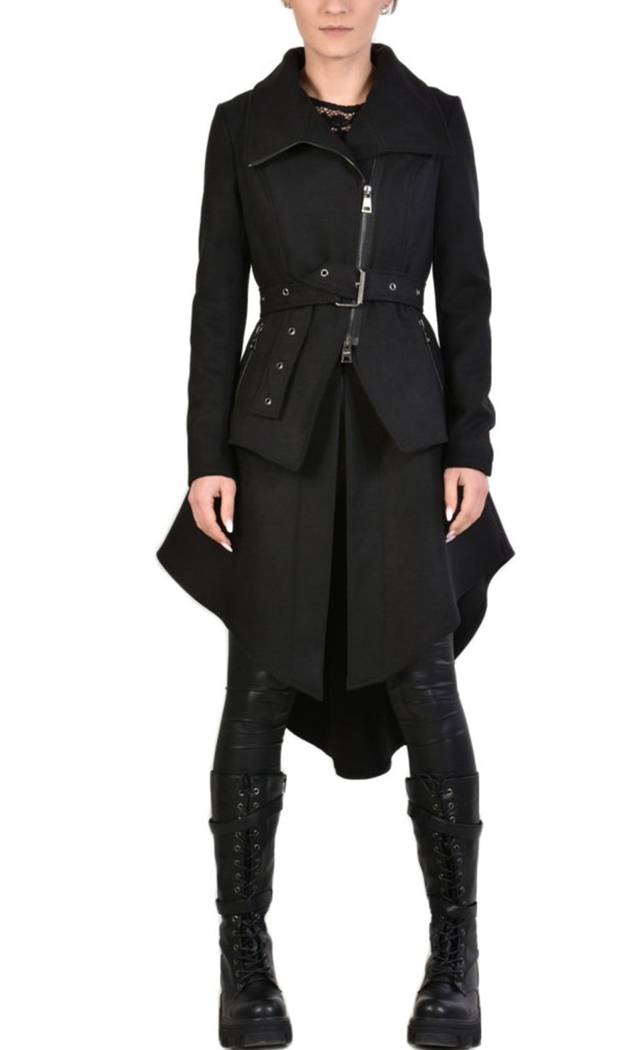 Women LA HAINE INSIDE US | Tr4B Elpaso23 Black Skinny Coat